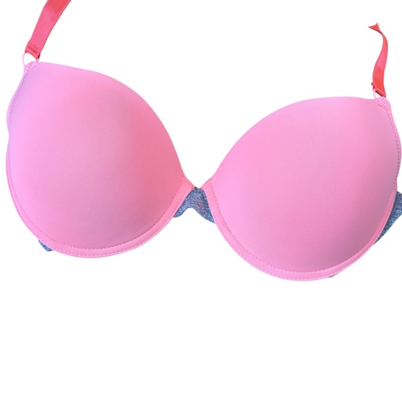 NWT Joe Boxer 2-pack Padded Underwire Push-Up Bras Size 38C Navy Pink - Picture 3 of 8